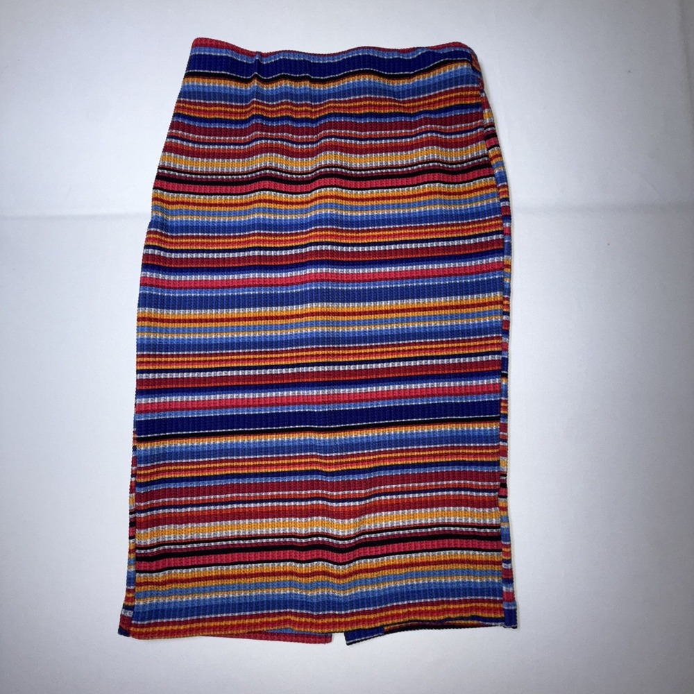 Eci New York Women's Pencil Skirt Knee Length Colorful Stripes Work Stretch Sz S